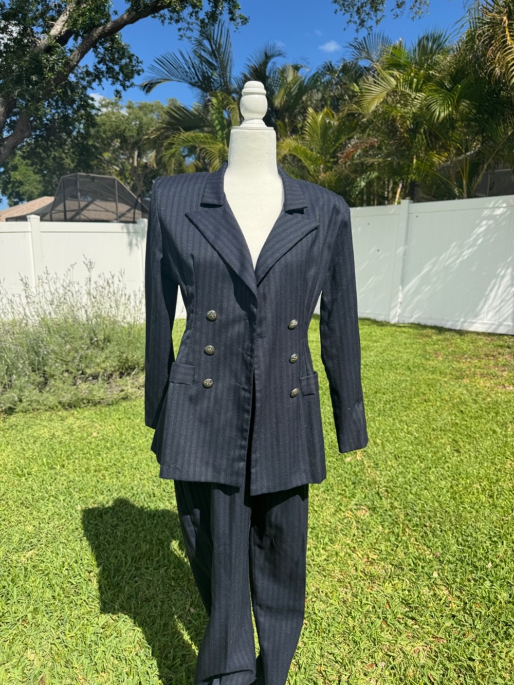 Victoria Ashley Classic Women's Double-Breasted Pinstripe Suit Set